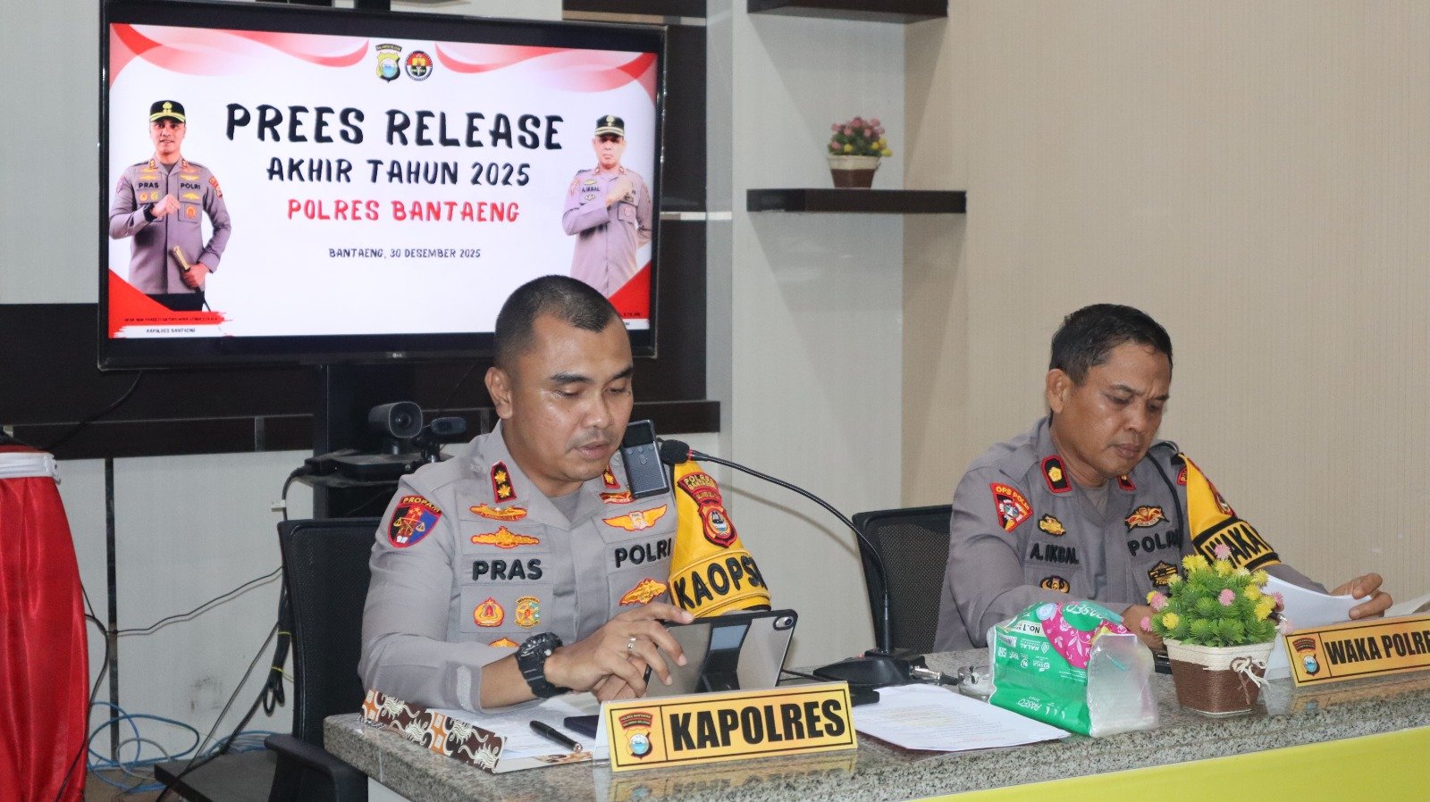 Polres Bantaeng Rilis Capaian Kinerja Akhir Tahun 2025, Kriminalitas Turun 46 Persen