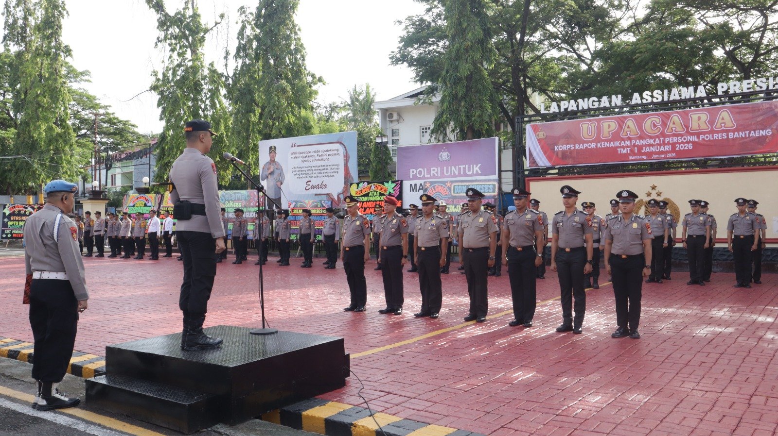 Tutup Tahun 2025, Kapolres Bantaeng Pimpin Korps Raport Kenaikan Pangkat TMT 1 Januari 2026