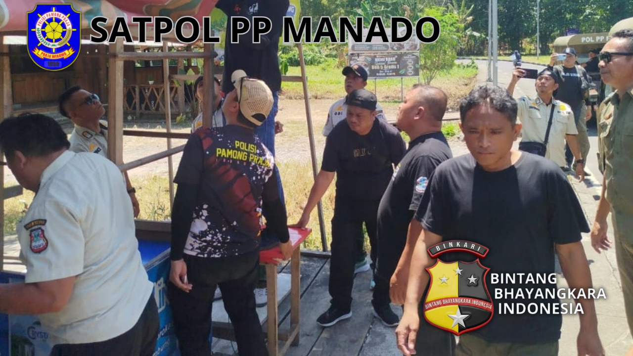 Respons Cepat Satpol PP Manado! PKL yang Gunakan Trotoar Ditertibkan Demi Tegaknya Perda