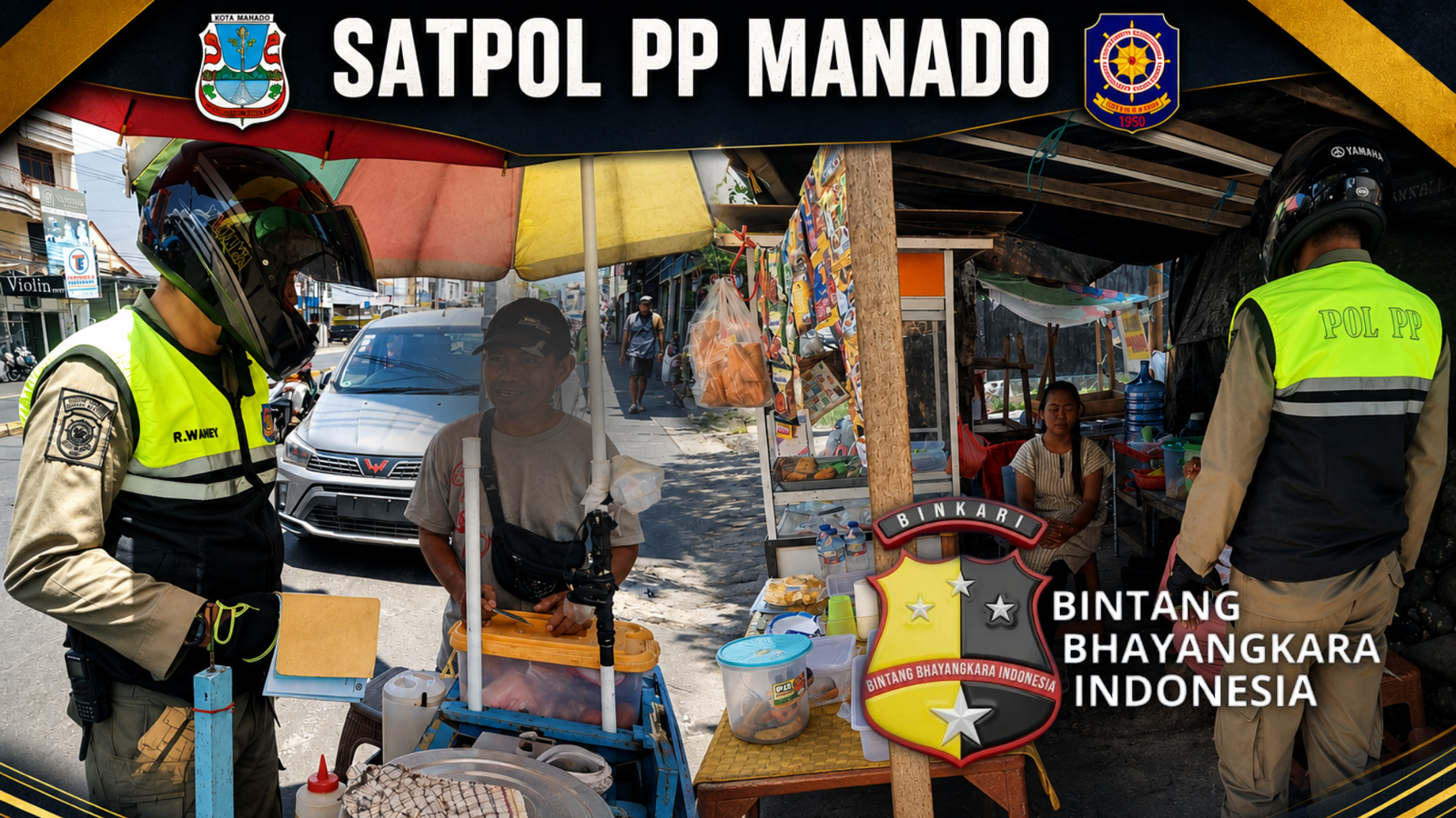 Satpol PP Manado Tertibkan PKL yang Berjualan di Trotoar dan Badan Jalan di Wilayah Malalayang