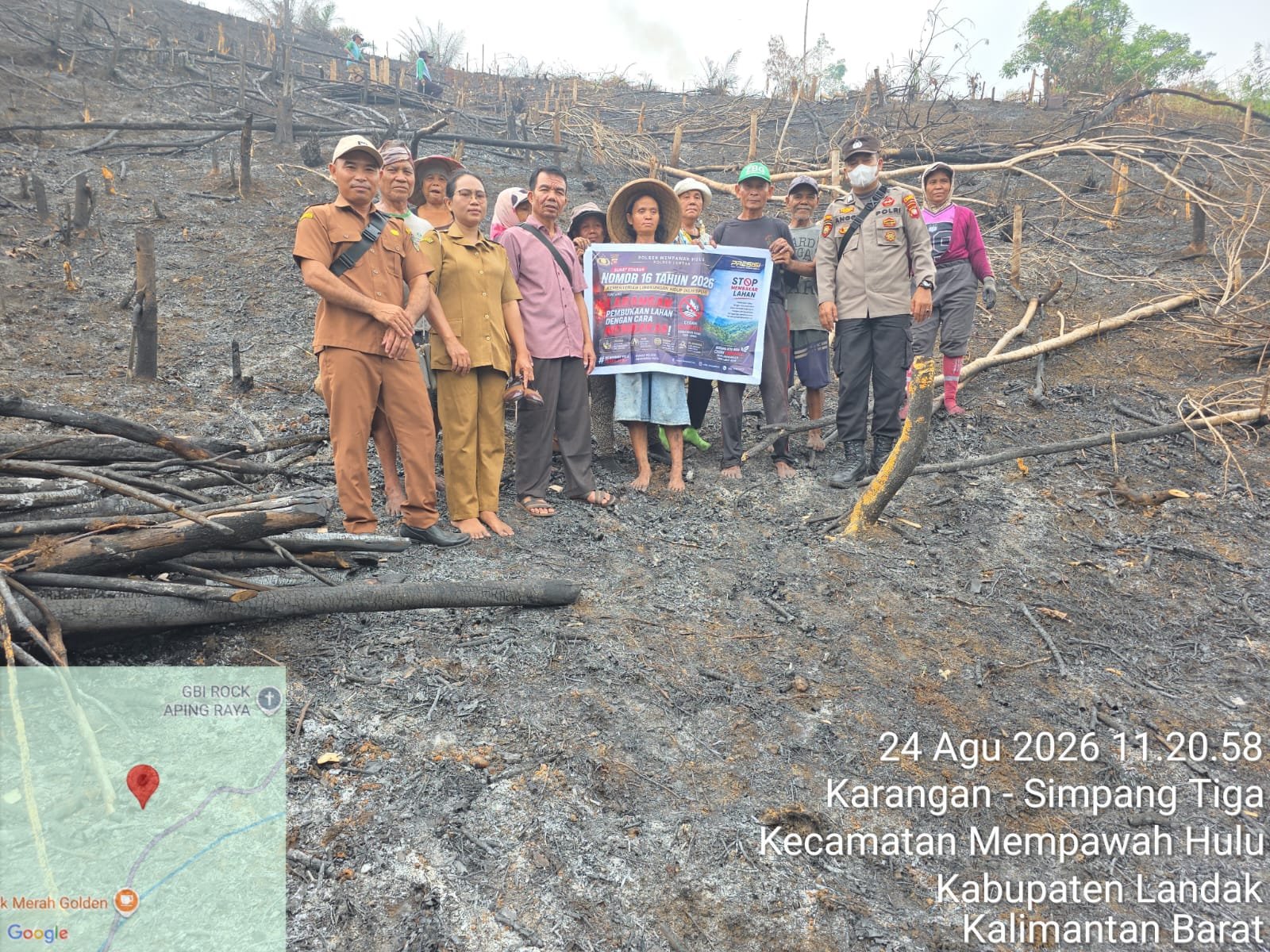 Personel Polsek Mempawah Hulu Ajak Masyarakat Tidak Melakukan Pembakaran Hutan dan Lahan.