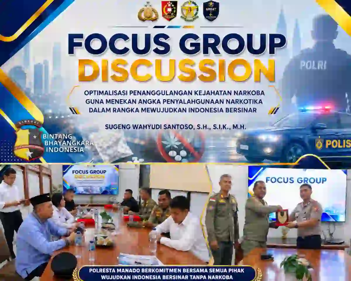 Satpol PP Manado Perkuat Sinergi, FGD Narkoba Dorong Strategi Tekan Penyalahgunaan Narkotika.