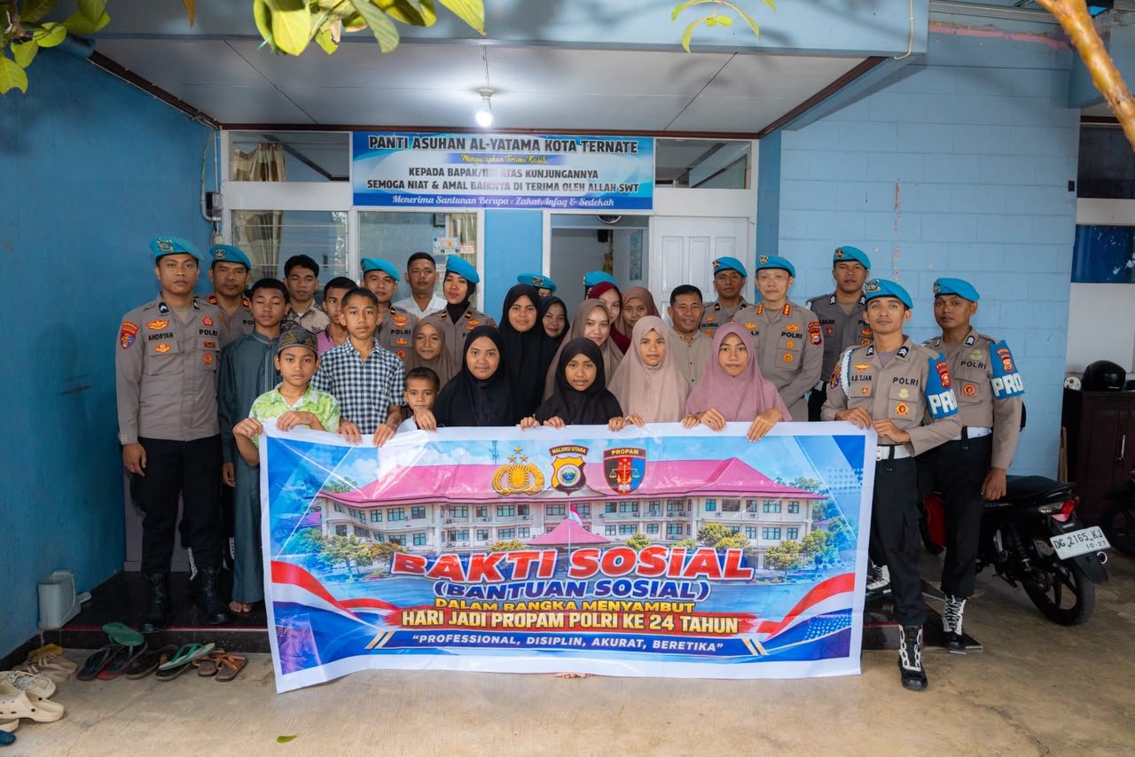 Sambut Hari Jadi Propam ke-24, Bidpropam Polda Malut Tebar Kebaikan Lewat Bakti Sosial di Panti Asuhan dan Anjangsana.