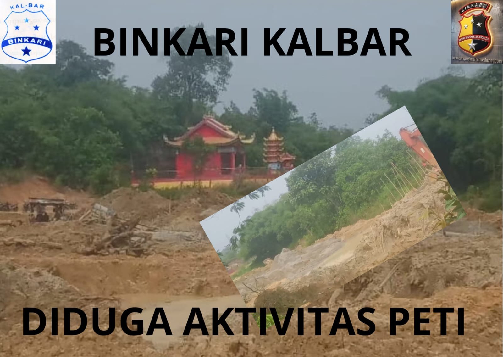 EKSKAVATOR BEROPERASI DI SEBERANG KANTOR SAMSAT, GALIAN DIDUGA PETI MENGUSIK KAWASAN KIM SAN BONG JA.