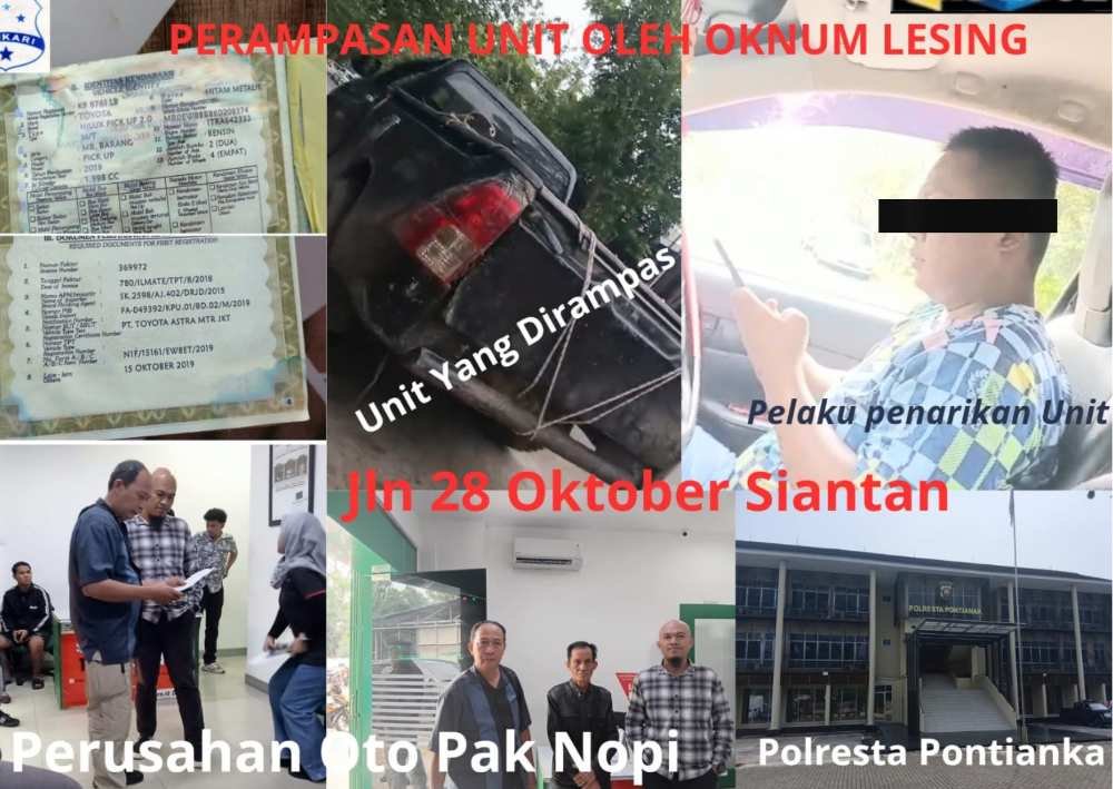 DIDUGA DITARIK PAKSA DEBT COLLECTOR, MOBIL HILUX KB 8761 LB BERUJUNG LAPORAN KE POLRESTA PONTIANAK.