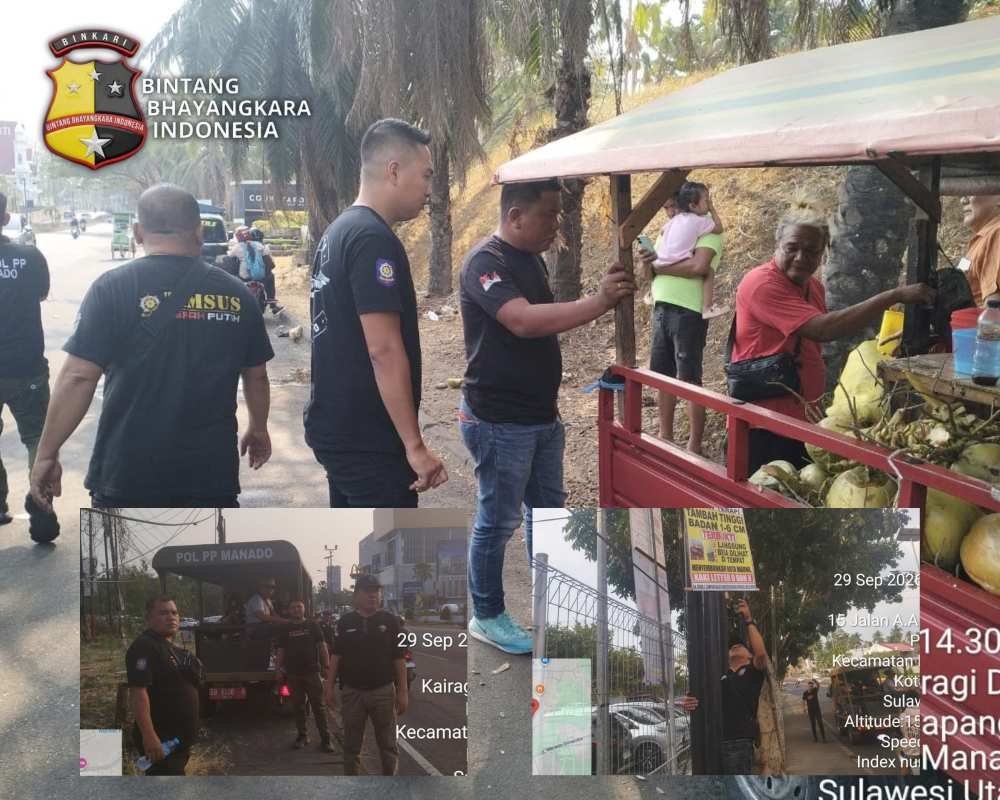SATPOL PP MANADO PERKUAT PENEGAKAN PERDA, TIM 1 PASUS BERGERAK DI SEJUMLAH WILAYAH.