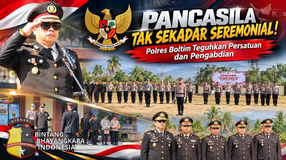 PANCASILA TAK SEKADAR SEREMONIAL! Polres Boltim Teguhkan Persatuan dan Pengabdian.