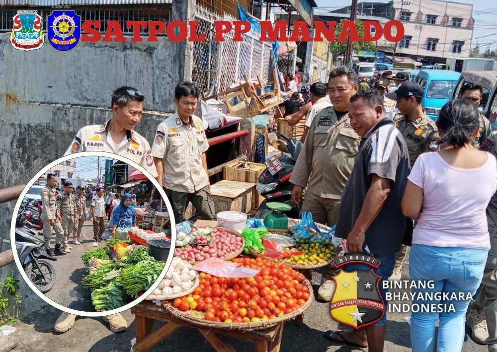 SATPOL PP MANADO TERTIBKAN PKL DI PASAR KAROMBASAN, KOMPI ANOA TURUN KE LAPANGAN.