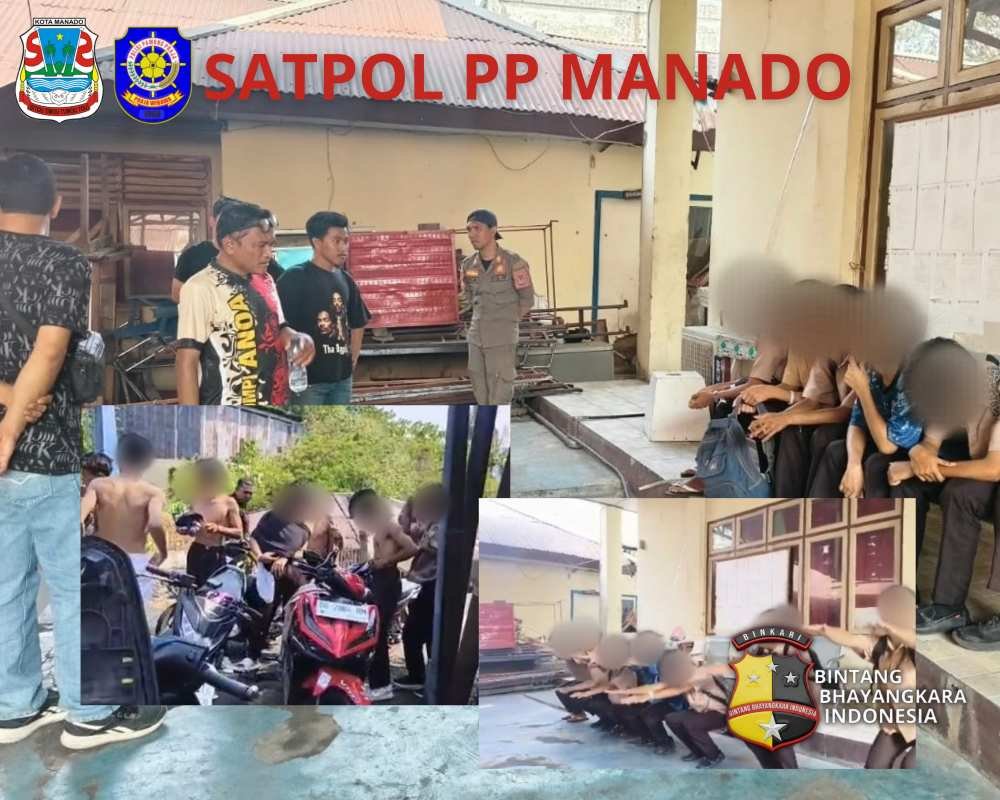 BOLOS SEKOLAH DAN TERLIBAT TAWURAN, SATPOL PP MANADO TIM 1 BERSAMA KOMPI ANOA BERTINDAK.
